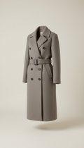 Double-breasted Modern Taupe Wool Coat