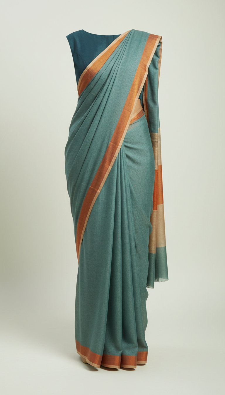 Teal Slate Everyday Drape Saree