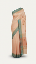 Peach Cream Linen Blend Saree