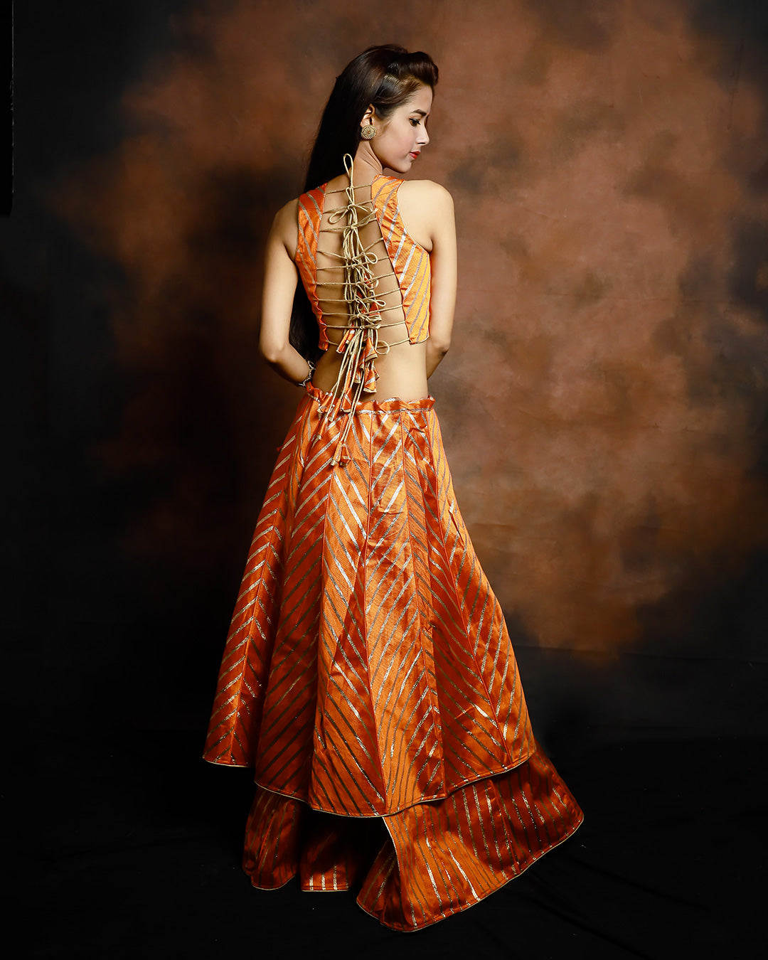 Bright Orange Hand Embroidered Lehenga Set Design by Quench A Thirst at  Pernia's Pop Up Shop 2024