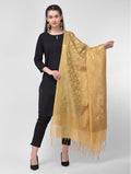 Silkfab Women's Banarasi Art Silk Dupatta Floral Leaf Jaal Beige - SILKFAB