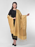 Silkfab Women's Banarasi Silk Dupatta Shikargah Bird Jaal Beige - SILKFAB