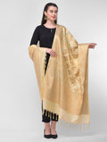 Silkfab Women's Banarasi Silk Dupatta Shikargah Cuckoo Beige - SILKFAB
