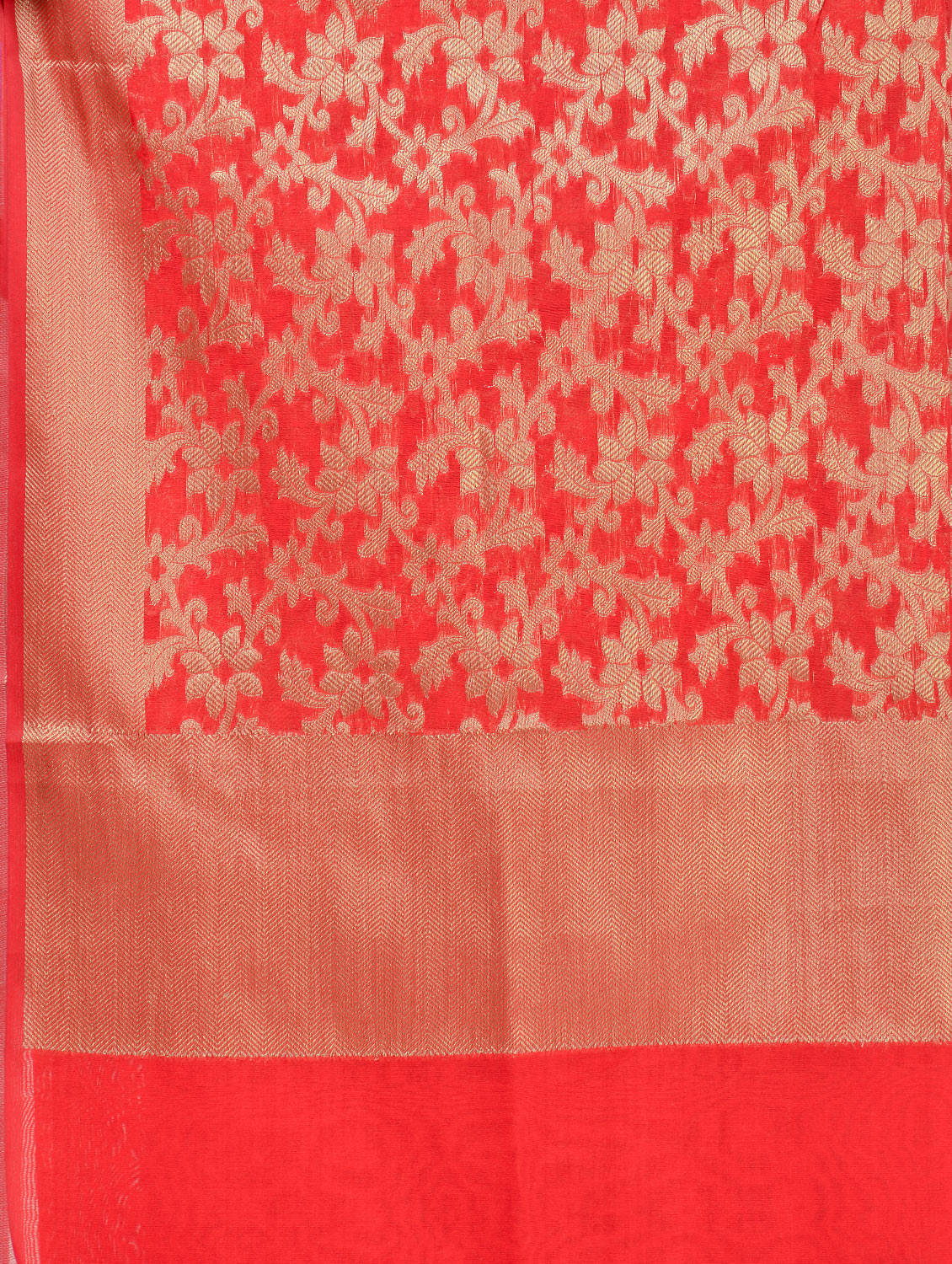 Silkfab women's Banarasi Art Silk Dupatta Floral Small Jaal Red - SILKFAB