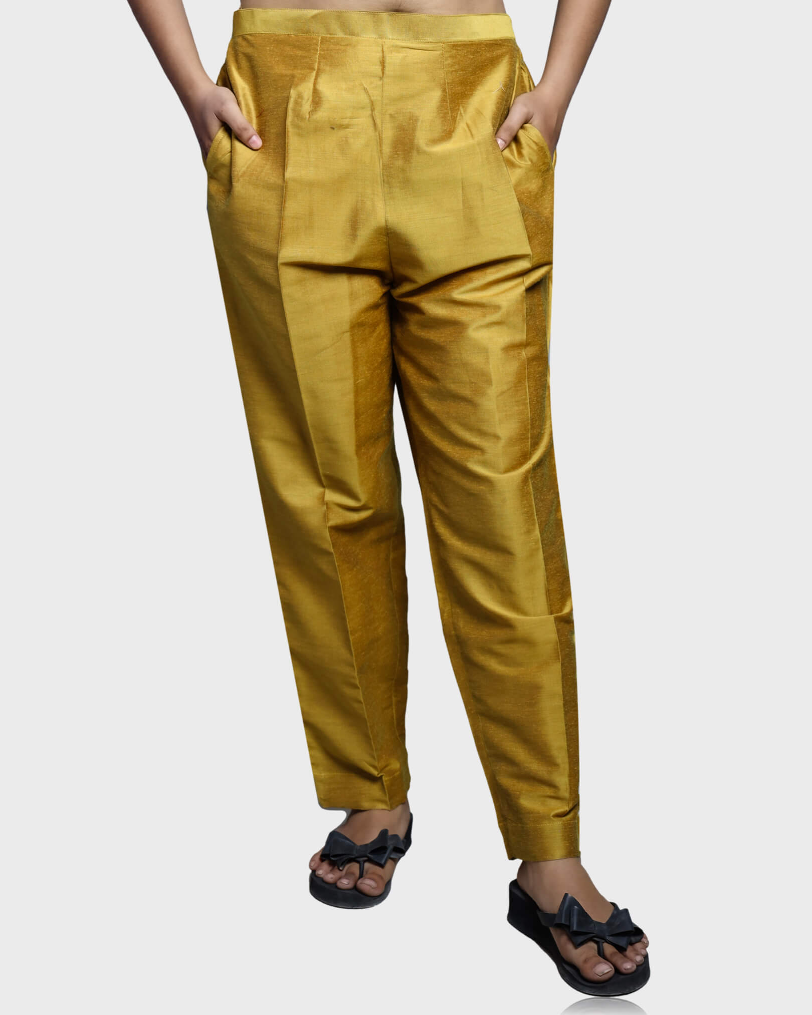 Buy DEVS AND DIVAS Golden Taffeta Silk Pants Trouser for Women Online  Get  78 Off