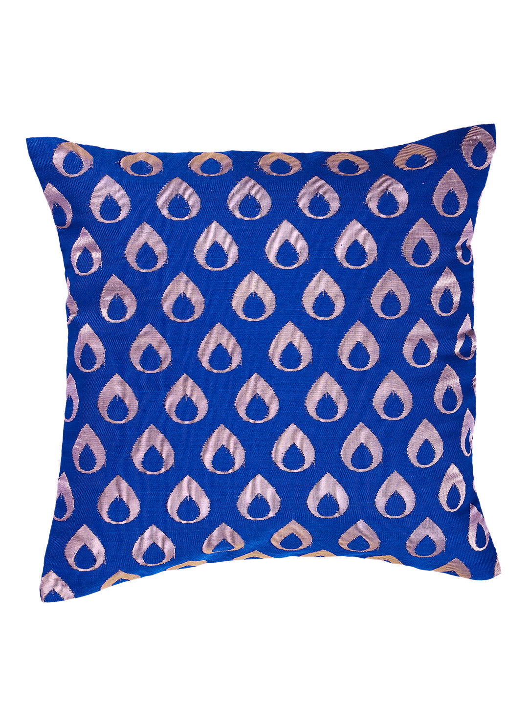 Silkfab Set 0f 5 Decorative Silk Cushion Covers (16x16) Drop Blue - SILKFAB