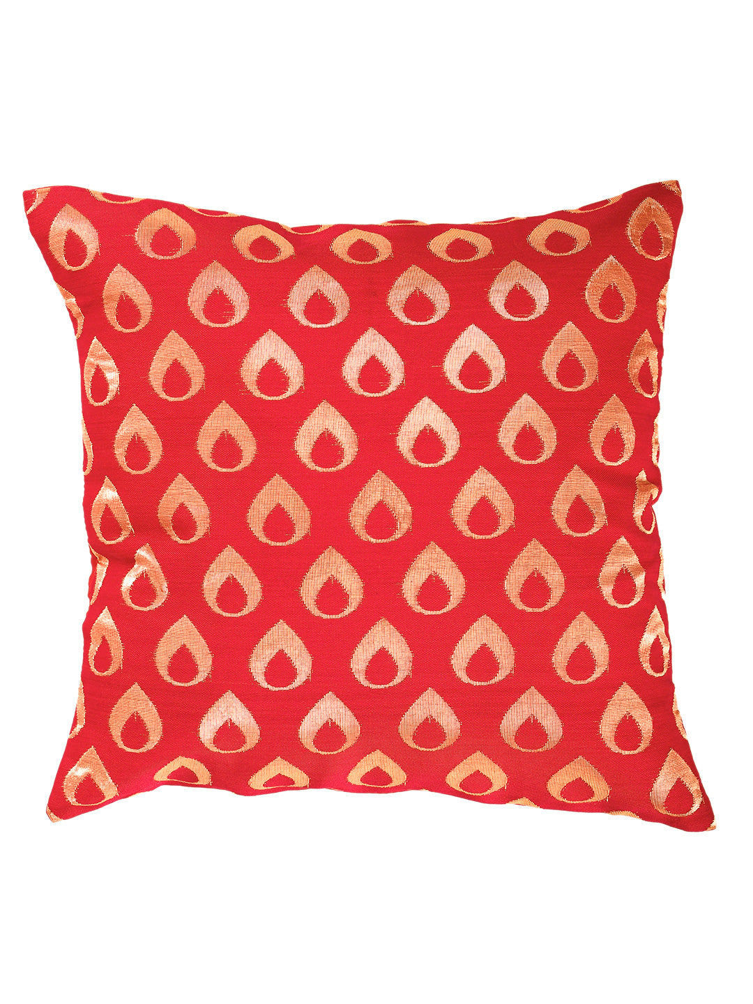 Silkfab Set 0f 5 Decorative Silk Cushion Covers (16x16) Drop Red - SILKFAB