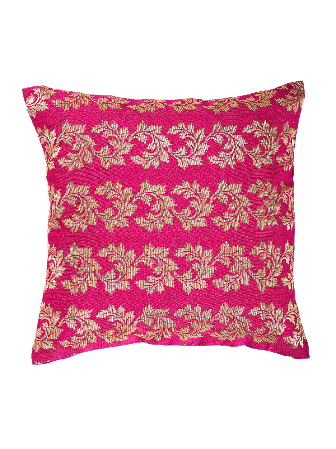 Silkfab Set 0f 5 Decorative Silk Cushion Covers (16x16) Floral Fuchsia - SILKFAB