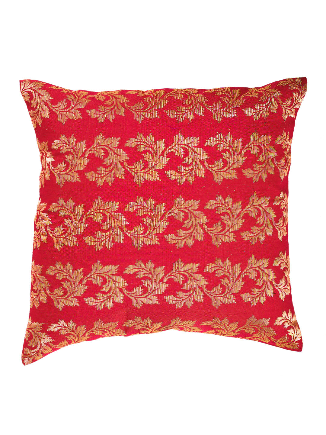 Silkfab Set 0f 5 Decorative Silk Cushion Covers (16x16) Floral Red - SILKFAB