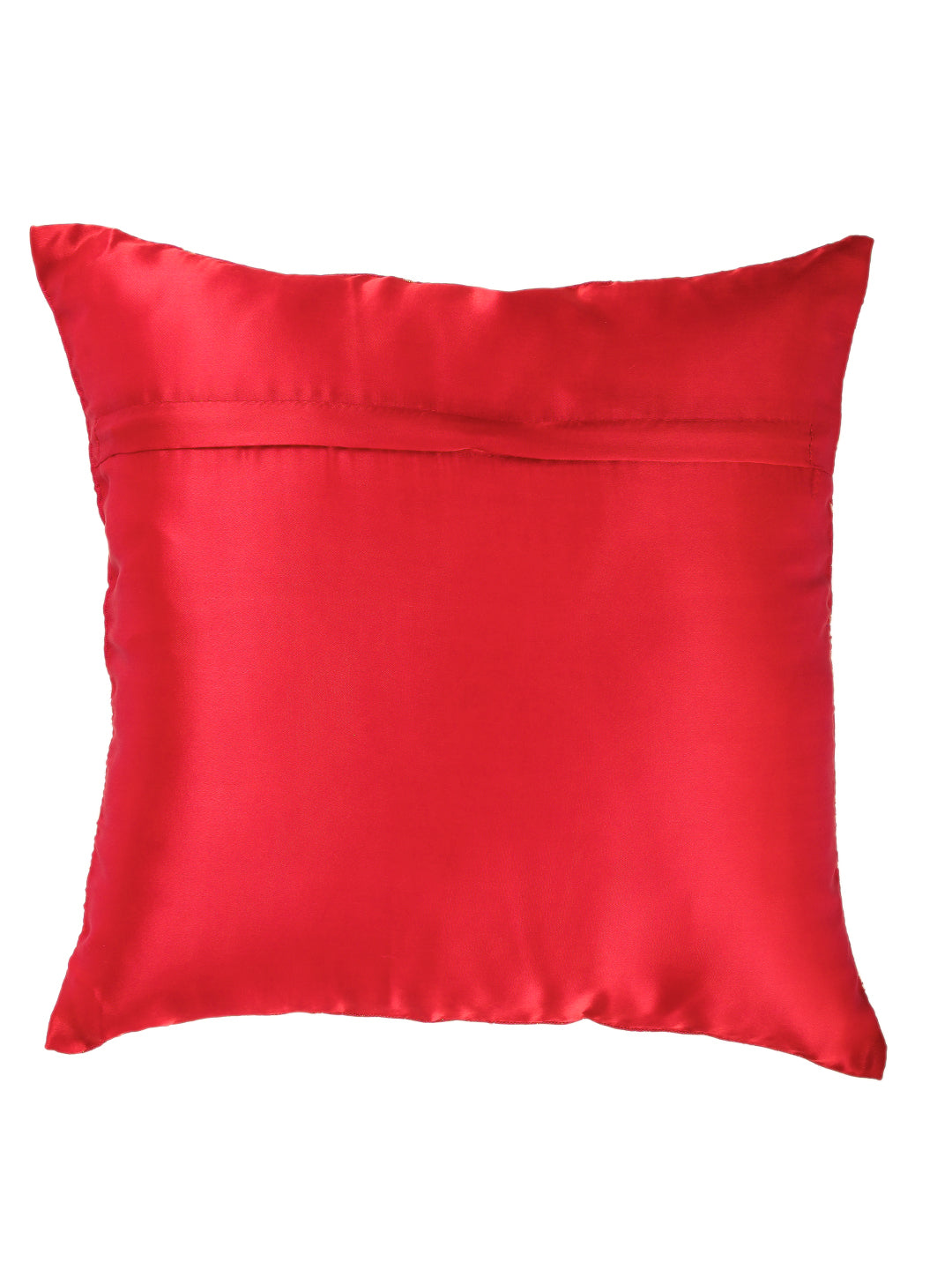 Silkfab Set 0f 5 Decorative Silk Cushion Covers (16x16) Floral Red - SILKFAB