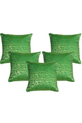Silkfab Set 0f 5 Decorative Silk Cushion Covers (16x16) Paisley Green - SILKFAB