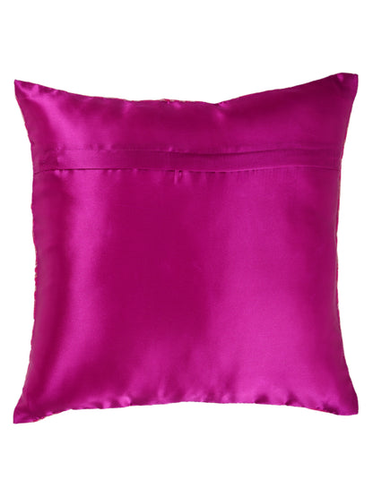 Silkfab Set 0f 5 Decorative Silk Cushion Covers (16x16) Paisley Fuchsia - SILKFAB