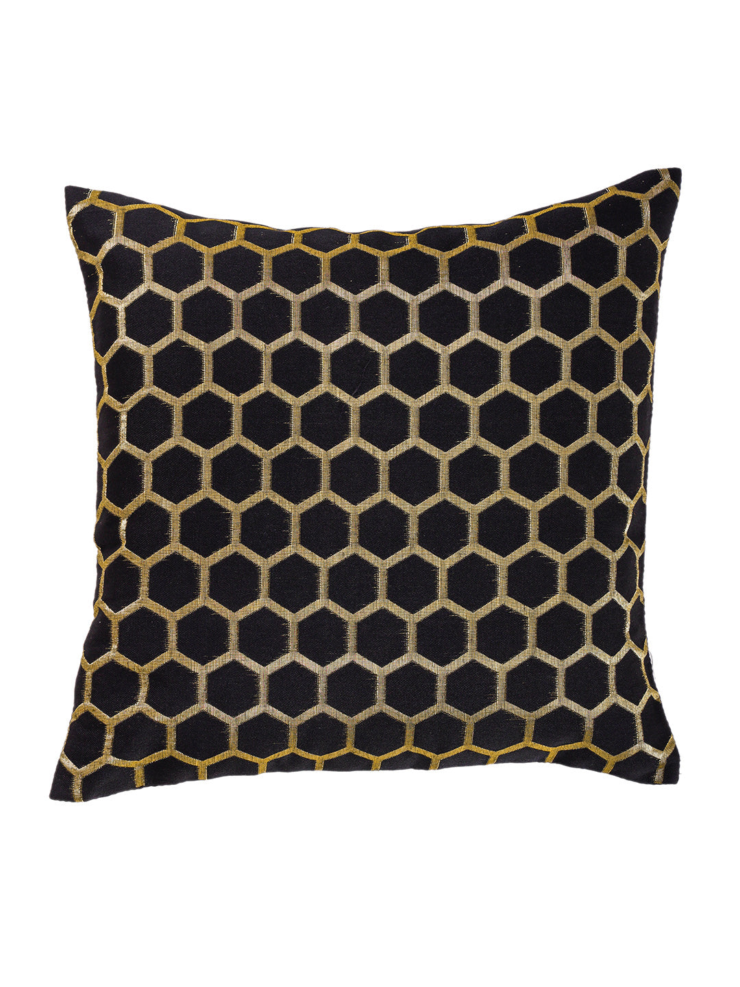 Silkfab Set 0f 5 Decorative Silk Cushion Covers (16x16) Penta Black - SILKFAB