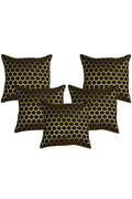 Silkfab Set 0f 5 Decorative Silk Cushion Covers (16x16) Penta Black - SILKFAB