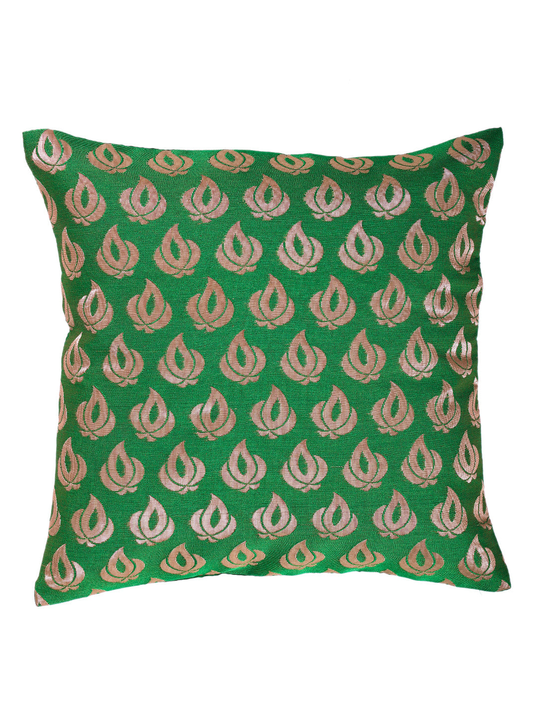 Silkfab Set 0f 5 Decorative Silk Cushion Covers (16x16) Flame Green - SILKFAB